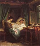 EW 0284 – Mutter am Bett des schlafenden Kindes