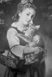 EW 0347 – Mädchen mit Katze und Korb